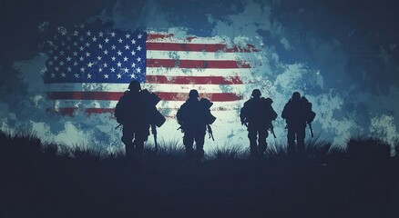 Obraz premium Veterans Day celebration with American flag and abstract stars