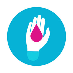 Obraz premium hand blood sign icon vector