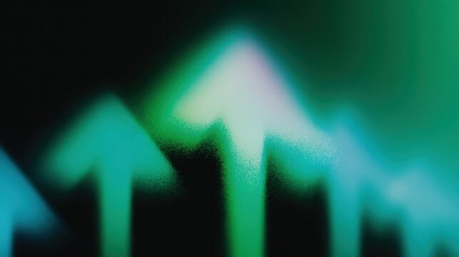 Abstract illustration of upward arrows in vibrant green and blue tones, symbolizing growth, progress, and direction.