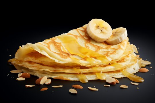 Folded Crepe with Banana Slices and Almonds (3).png, Folded Crepe with Banana Slices and Almonds  - Powered by Adobe
