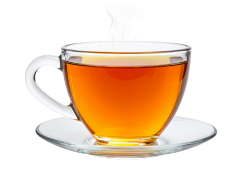 Minimal Modern Glass Teacup with Rising Steam