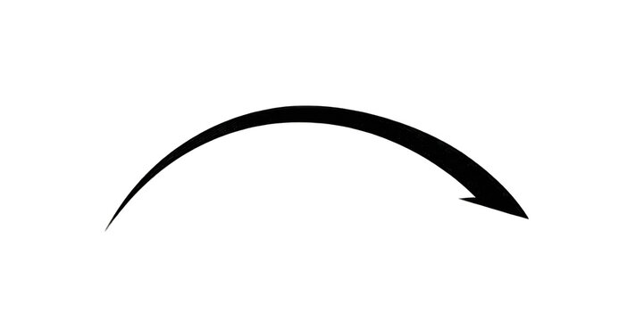 A curved arrow pointing right, designed with a simple line style.