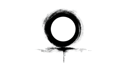 A circular design with a swirling edge, creating a striking visual effect centered on a dark background.