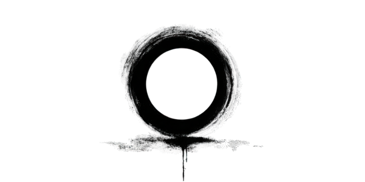 A circular design with a swirling edge, creating a striking visual effect centered on a dark background.