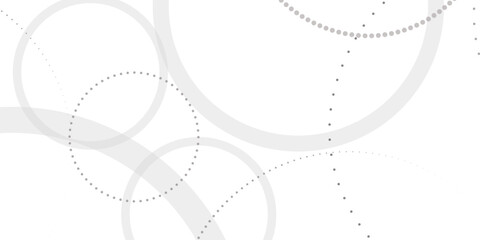 Abstract white geometric overlapping circle background with shadow. abstract dotted wave background. hand drawn dotted path route line isolated.  