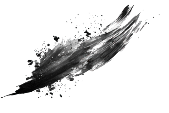 A dynamic, abstract splash of black and white paint, showcasing fluid movement and artistic expression.