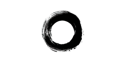 A circular brushstroke resembling an artistic representation of an "O," showcasing fluidity and texture.