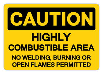 Caution Highly Combustible Area Symbol Sign ,Vector Illustration, Isolate On White Background Label. EPS10