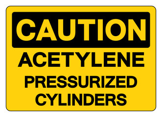 Caution Acetylene Pressurized Cylinders Symbol Sign ,Vector Illustration, Isolate On White Background Label.EPS10