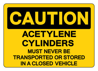 Obraz premium Caution Acetylene Cylinders Storage Area Symbol Sign ,Vector Illustration, Isolate On White Background Label.EPS10