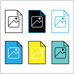 image File Icons, Digital File Preview Thumbnails, Photo Document Symbols, Computer Interface Design Elements