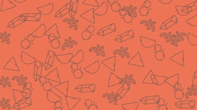 Shapes like triangles, crystals, half circles, and clusters on an orange background. Perfect for abstract, geometric, or crystalthemed designs.