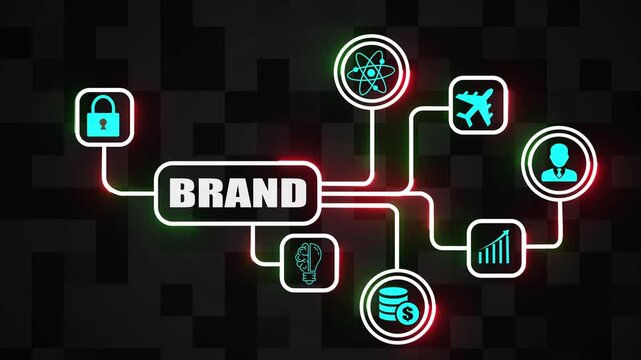 Digital marketing brand. Brand development marketing strategy concept. Business, technology, internet and networking concept. 4k video automation
