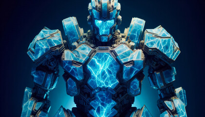 Robot Cyber-Stone Sculpture Abstract
