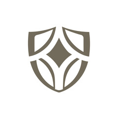 Glowing blue shield tech logo