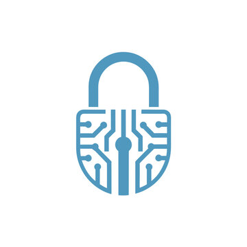 Circuit board key padlock logo