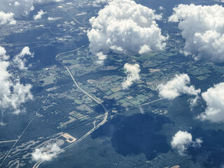 aerial view from airplane window