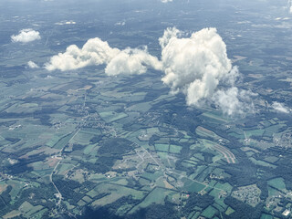 aerial view from airplane