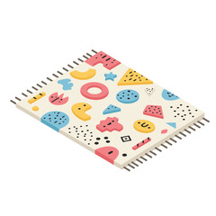 Playful Isometric Rug with Abstract Geometric Shapes and Modern Memphis Style Pattern