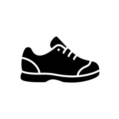 Black Running Shoe Icon - Vector Silhouette of Athletic Footwear