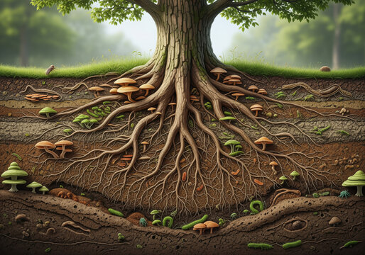 Tree with Cross-Section Root System