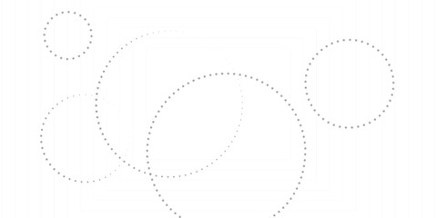 Abstract white geometric overlapping circle background with shadow. abstract dotted wave background. hand drawn dotted path route line isolated.  