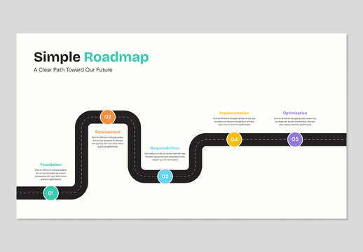 Modern Minimalist Project Development Roadmap Infographic with 5 Stages