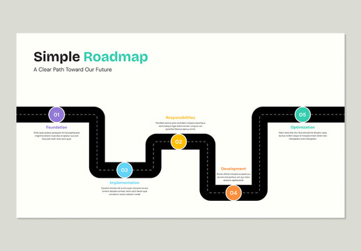 Minimalist Business Development Roadmap Infographic with 5 Stages for Success