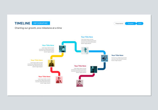 Timeline Infographic Template for Team History and Milestone Roadmap Design