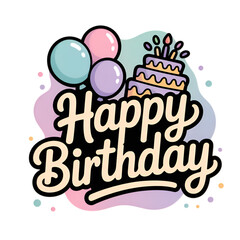 happy birthday card with birthday cake