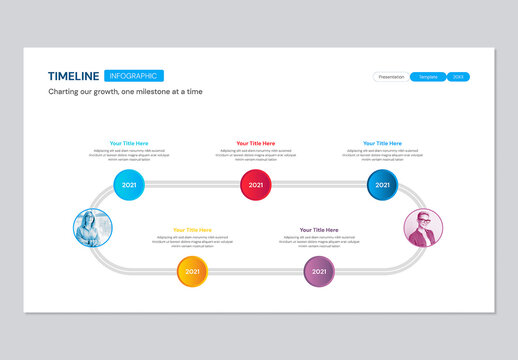 Modern Company Growth Timeline Infographic with Five Steps
