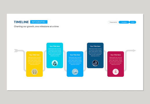 Clean 4 Options Business Development Path Timeline Infographic Presentation Layout