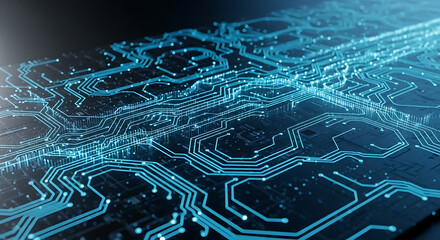 Futuristic Blue Circuit