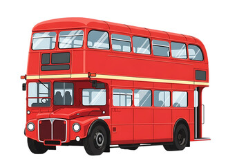 Iconic Red Double Decker Bus London Classic Transportation Illustration Design