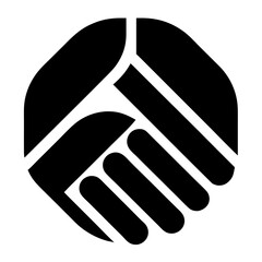 Digital handshake for IT partnership logo