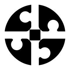 Puzzle pieces IT service creative logo