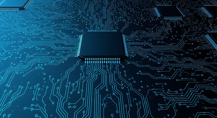 Futuristic Blue Circuit