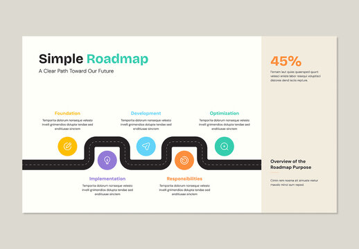 Modern Business Timeline Roadmap Infographic Design with 5 Steps