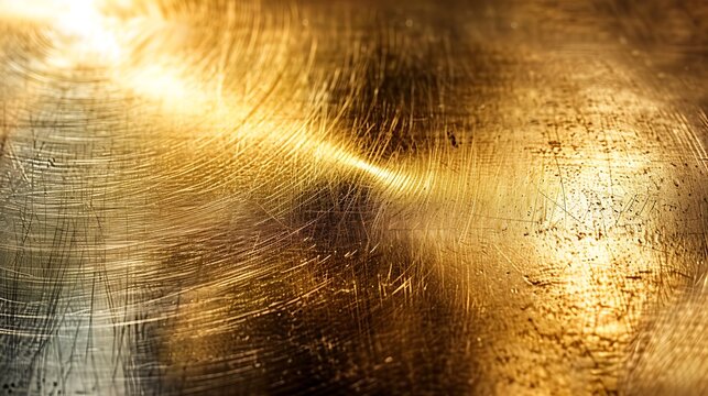 A bright shiny surface with many scratches and light reflecting off of it well