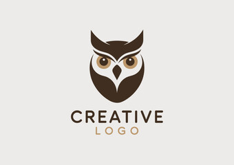 A modern and elegant owl logo featuring striking visuals and symbolism, perfect for conveying wisdom, creativity, and professionalism in various branding contexts.