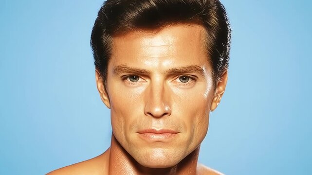 Portrait evolutionary transformation. A monkey turns into a Human. The chimpanzee (Pan troglodytes) is slowly turning into an adult male (Homo sapiens)