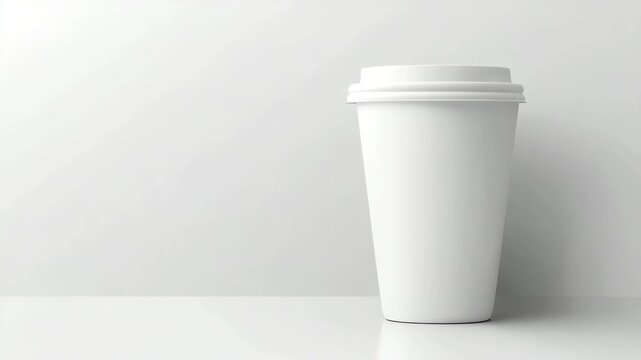 White coffee cup on white surface still life featuring white coffee cup resting on matching white surface clean and minimalist