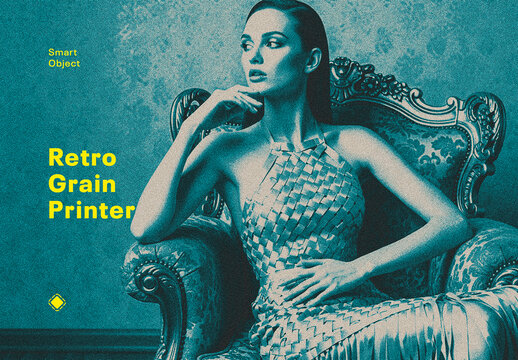 Retro Grain Printer Photo Effect