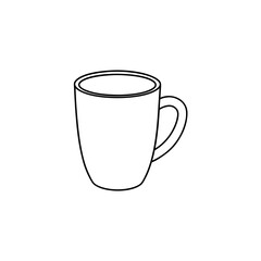 Outline drawing of a generic beverage mug cup for hot drinks