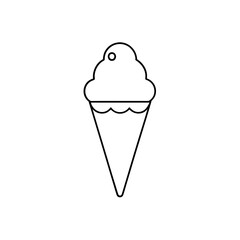 Simple outline icon of a classic ice cream cone tasty cool treat now