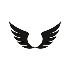 Black stylized wings logo icon graphic isolated on white background