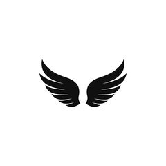 Vector illustration of abstract black wings icon graphic element