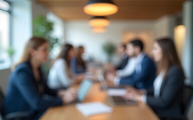 Business office with blurred people casual wear, with blurred bokeh background, blurred background. High quality