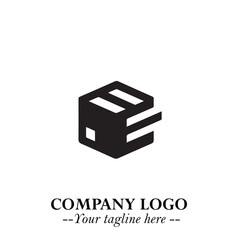Box Moving Fast Symbol in Black on the White Background with Dynamic Delivery Design