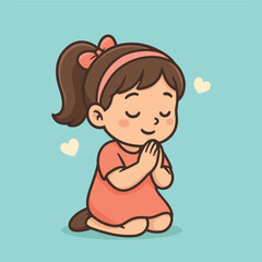 Girl Praying Illustration